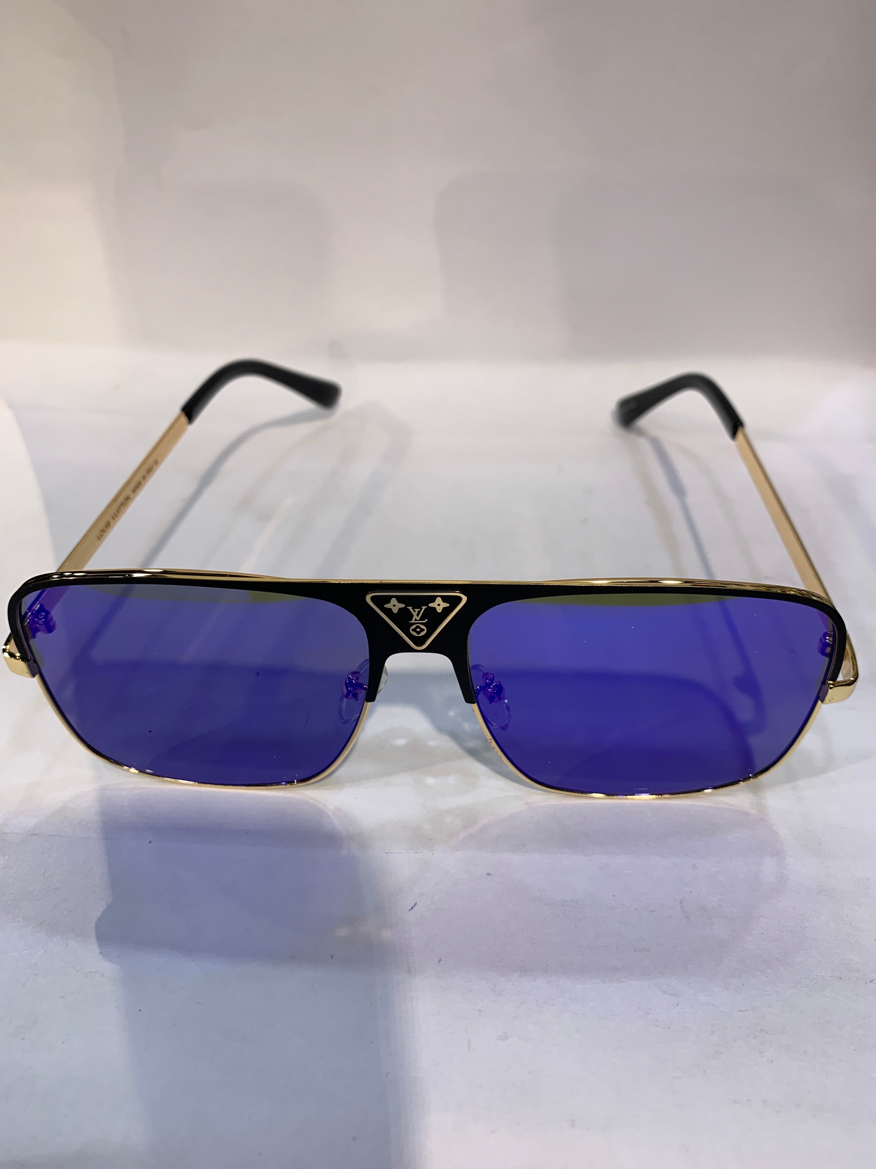 UOL Black Golden Frame Blue Mercury Shade Unisex Sunglasss 2076 52 18 142