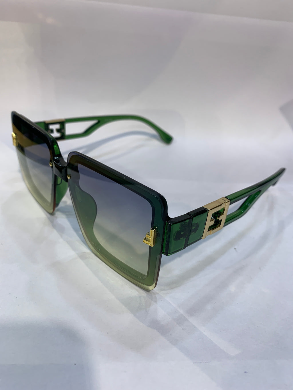 NEF Transparent Green Frame Green Shade Unisex Sunglasss SUN 004