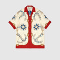 LDA Orange Cream Blue Half Sleeve Men’s Shirt 989614