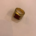 Gold Color Red Stone Stainless Steel Premium Quality Men’s Ring 50343