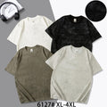 Fashion Style Green Colour Acid Wash Box Print Round Neck Tshirt 6127