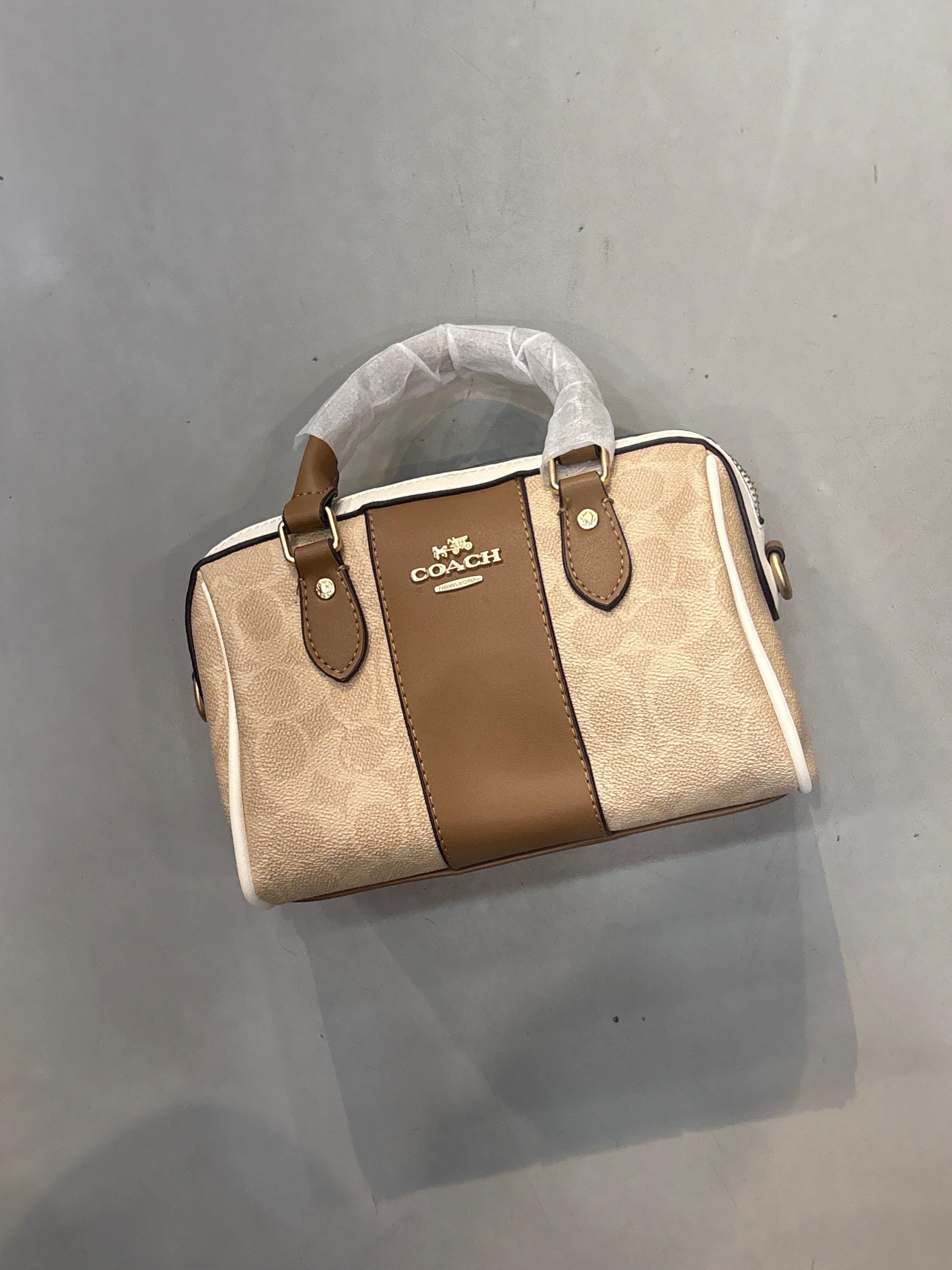 Aoc Beige Apricot Colour Small Speedy Ladies Hand Bag 889#