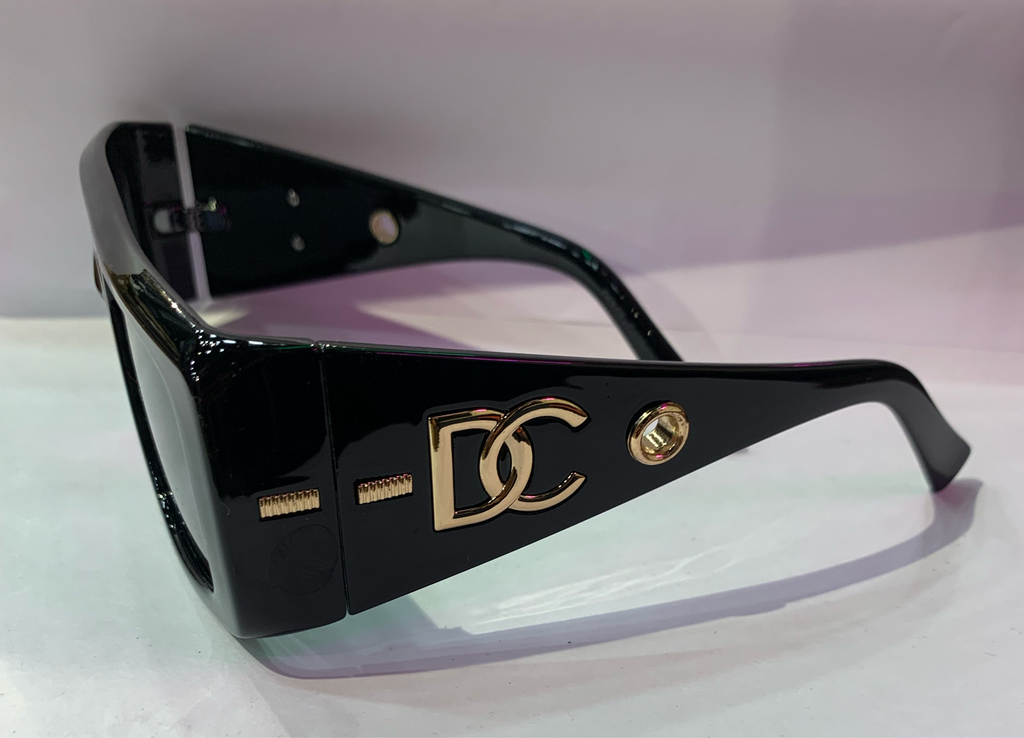 LOD Glossy Black Frame Black Shade Unisex Sunglasses ZS98088 52 16-142