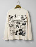 GLFS Cream Colour Rock it GLFS Print Imported Waffle Unisex TShirt 27037