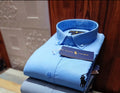 LAR LOP Sky Blue Colour With Plain Design Casual Mens Shirt 8088