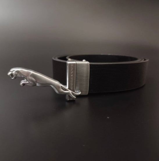 GAJ Multi Colour Buckle Black Leather Ladies Belt 87470