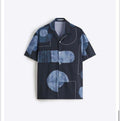 LDA Black Colour Blue Print Half Sleeve Men’s Shirt 989594