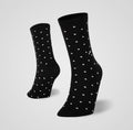 PAPA SOCKS Black Colour With White Dot Print Premium Quality Full Unisex Socks 989966