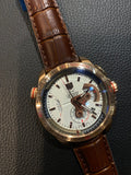 Gat Brown Strap White Dial Heavy Japanese Machinchery Men’s Watch 400821