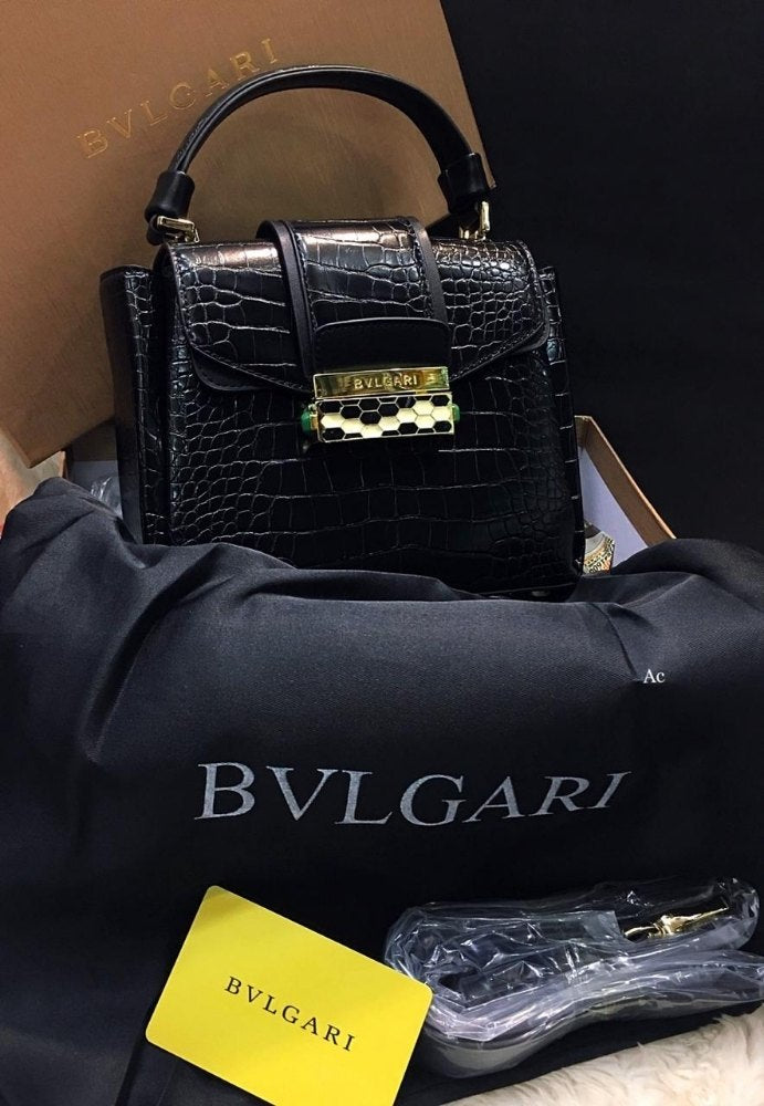 BVL LVB Black Crocodile Pattern Ladies Sling Bag B2238
