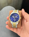 SIT TIS Silver Golden Chain Blue Dial Mens Watch 989773