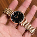 Mra Copper Chain Sparkle Black Dial ladies Watch 989847
