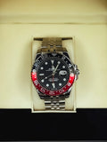 Lor Silver Chain Red Black Ring Black Dial Automatic Watch For Men 989868