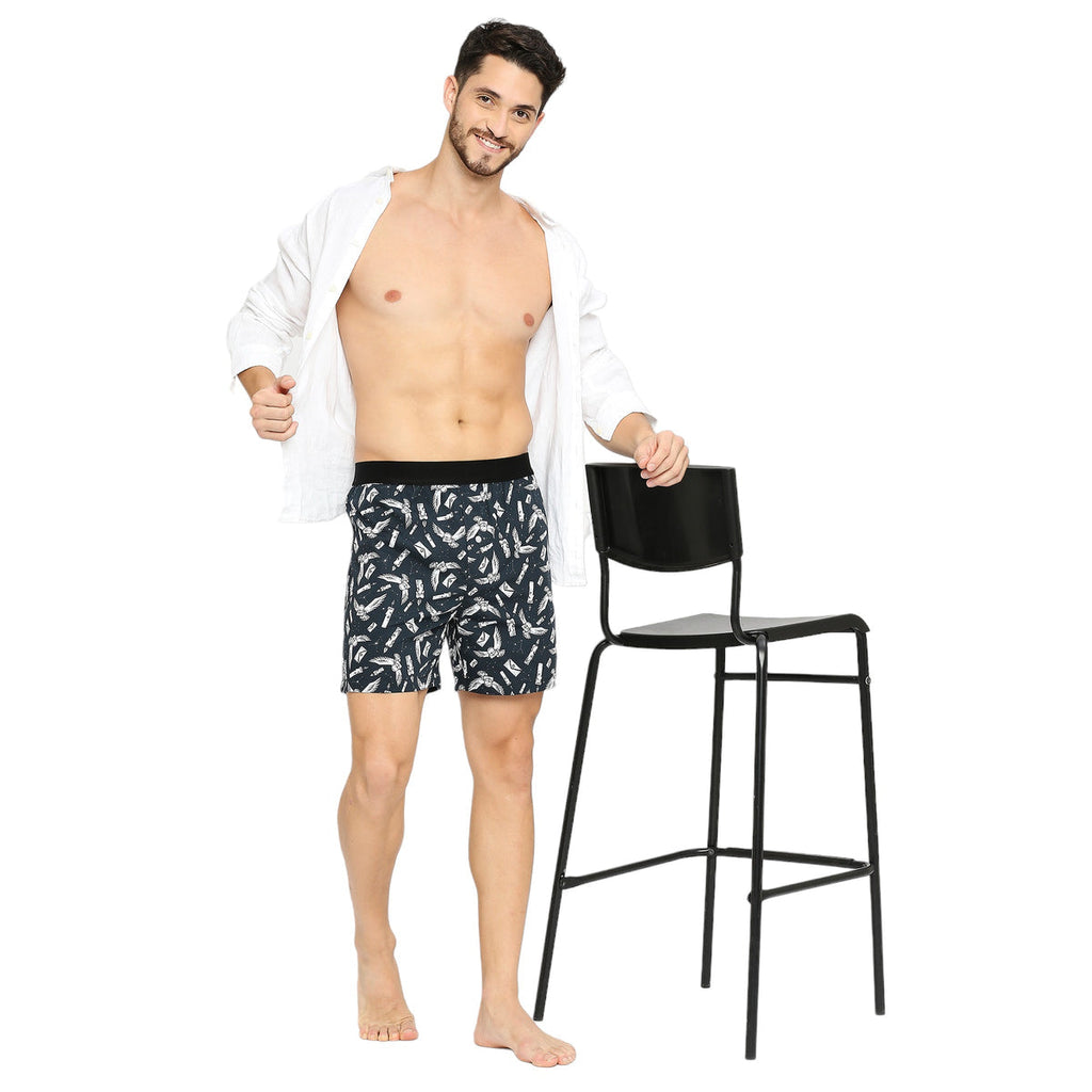 BZ INNERWEAR | HARRY POTTER-MEN'S BOXER | 100% COTTON | NAVY BOXER | PACK OF 1