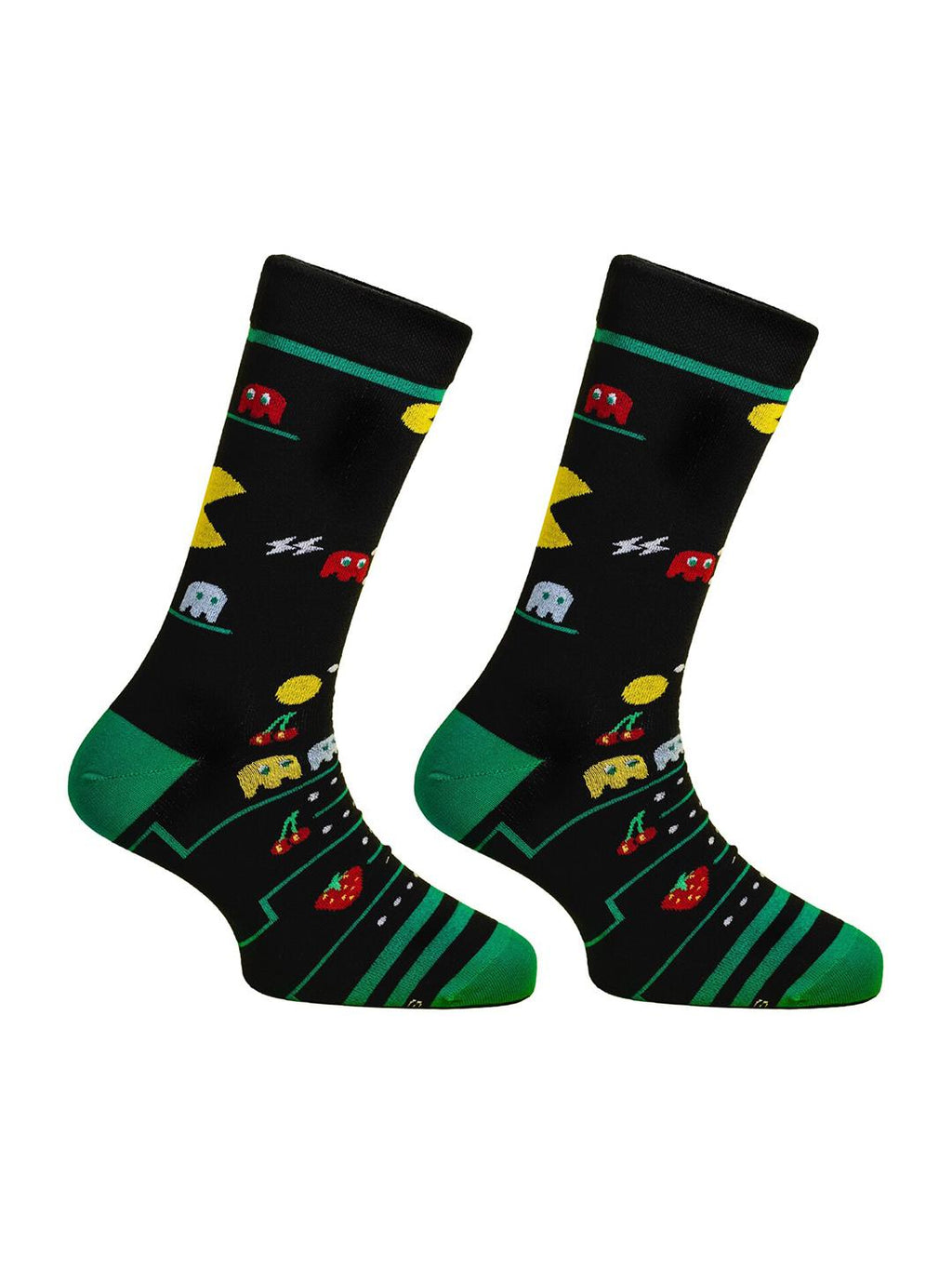 PAPA SOCKS Black & Green Colour Packman Edition Premium Quality Full Unisex Socks 989959