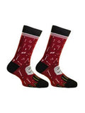 PAPA SOCKS Black & Red Colour With Face Print Premium Quality Full Unisex Socks 989960