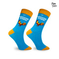 PAPA SOCKS Sky Blue & Mustard Yellow Colour Hen Print Premium Quality Full Unisex Socks 989963