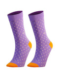 PAPA SOCKS Purple & Orange Colour With White Dot Print Premium Quality Full Unisex Socks 989968