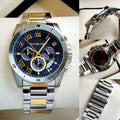CIM MIC Silver Gold Chain Blue Dial Men Watch 988287