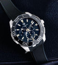 GAT Silicon Strap Black Dial Chrono Working Mens Watch 180826