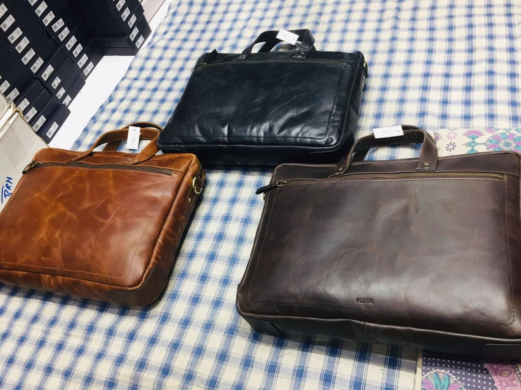 SOF FOS Genuine Leather Premium Quality Unisex Laptop Bag 77002