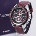 IDE Brown Strap Brown Black Dial Chrono Working Men Watch
