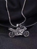 Sliver Motorcycle Pendant Necklace Chain 50281