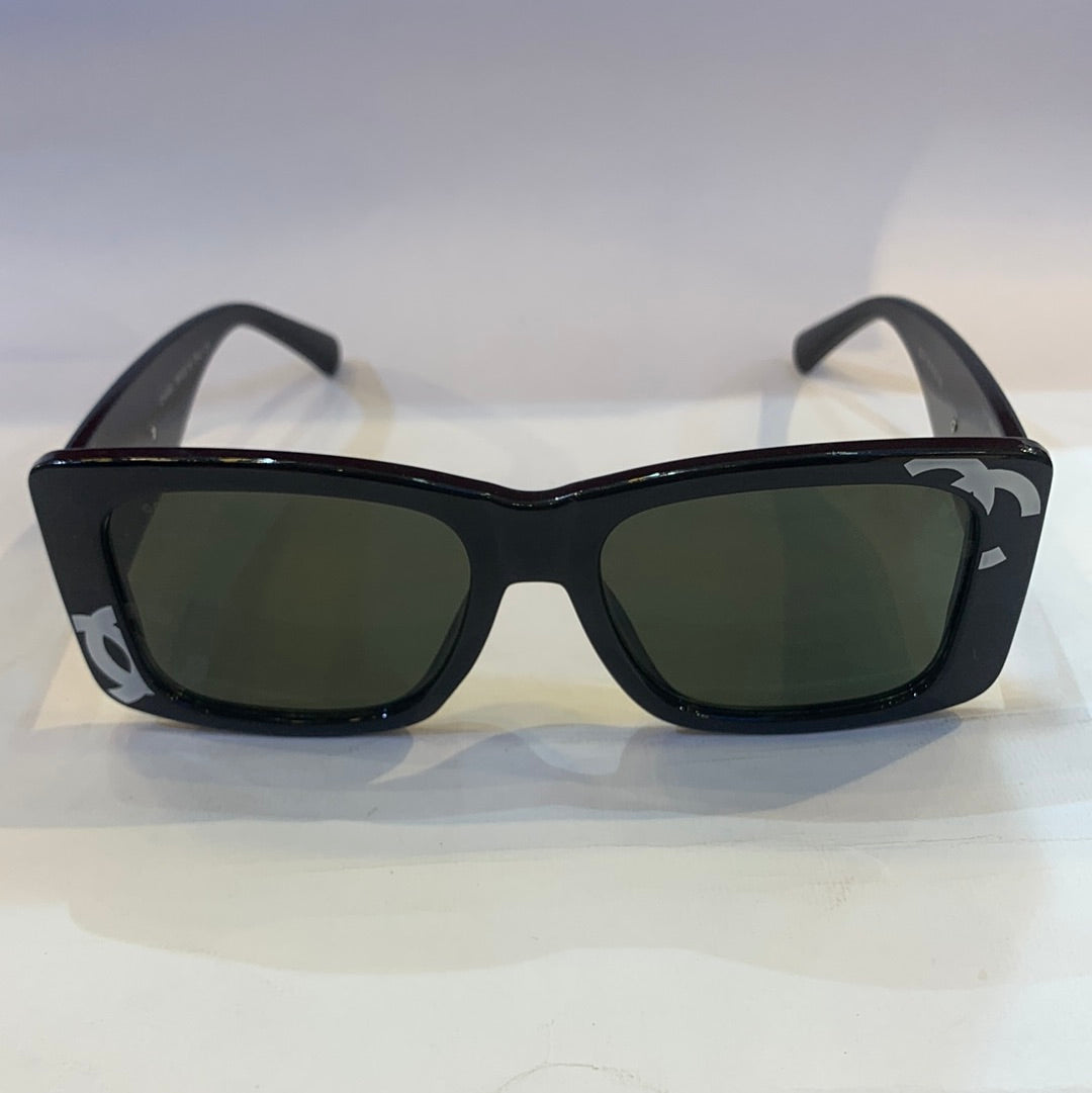 AHC Black Frame Green Shade Unisex Sunglass 8273 55 18-140