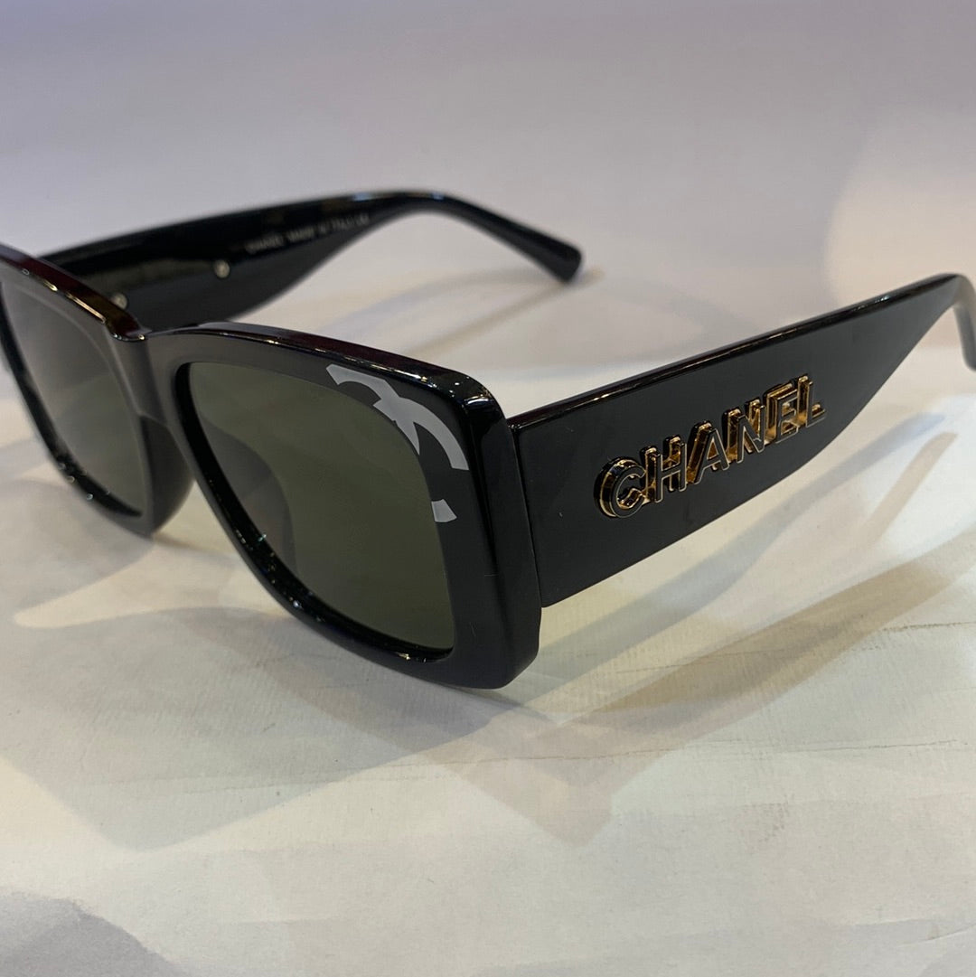 AHC Black Frame Green Shade Unisex Sunglass 8273 55 18-140